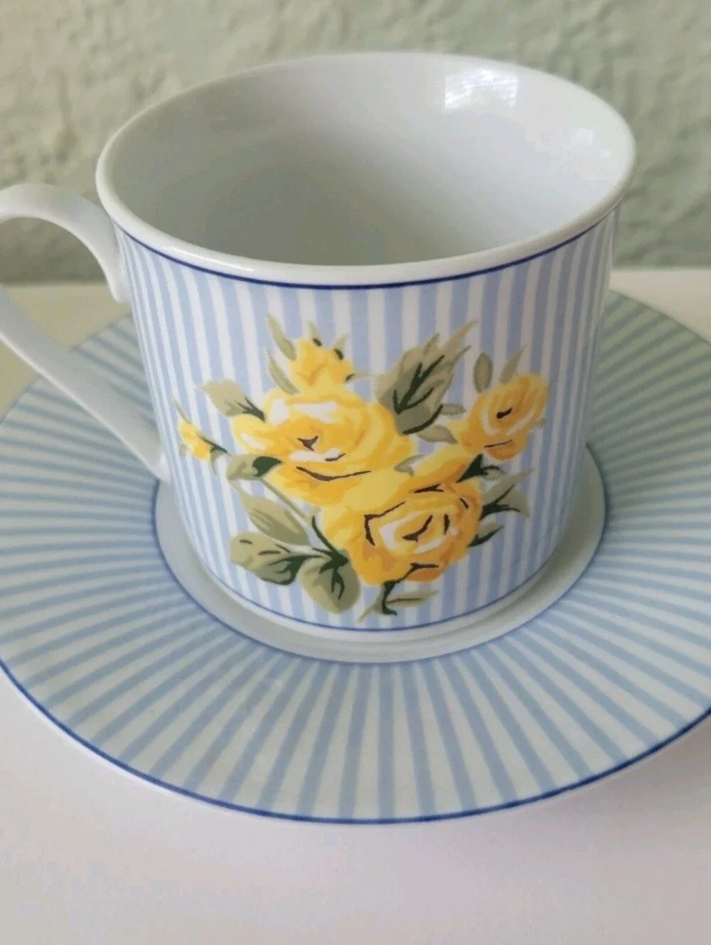 Laura Ashley Brighton Rose Tea Cup and Saucer Set of 2 Dishwasher Microwave Safe